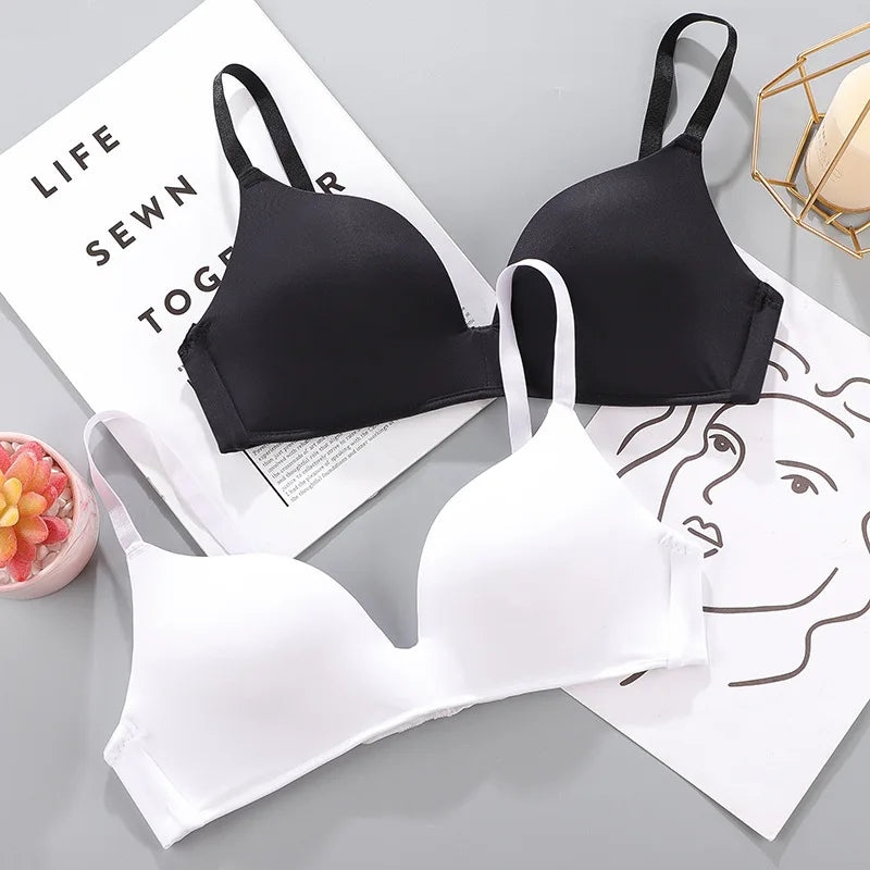 Women Seamless Bra Sexy No Wire Push up Underwear Girls Students Breathable Thin 12 Colors Bras