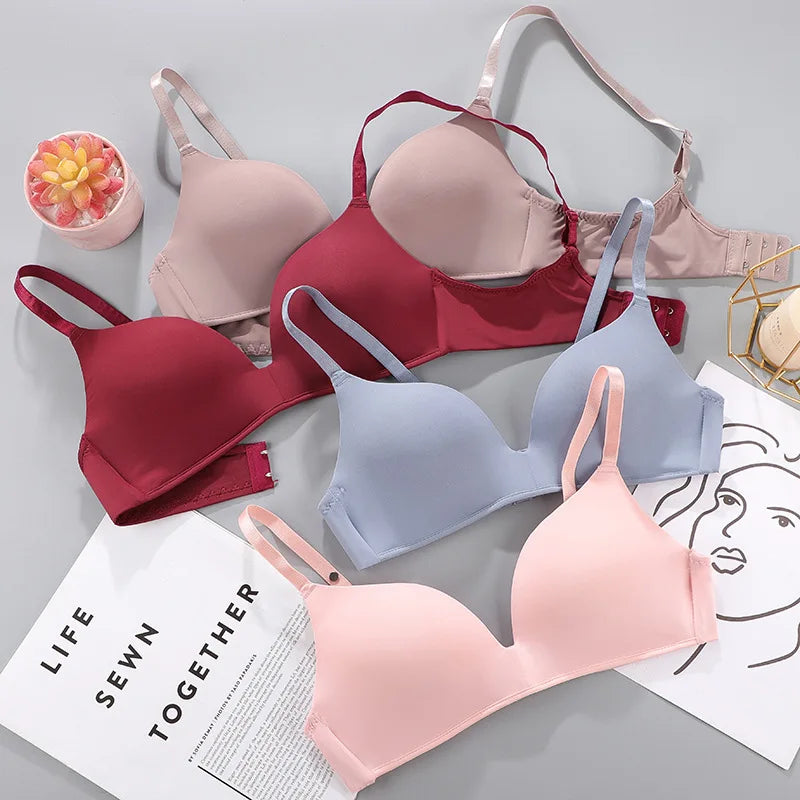Women Seamless Bra Sexy No Wire Push up Underwear Girls Students Breathable Thin 12 Colors Bras