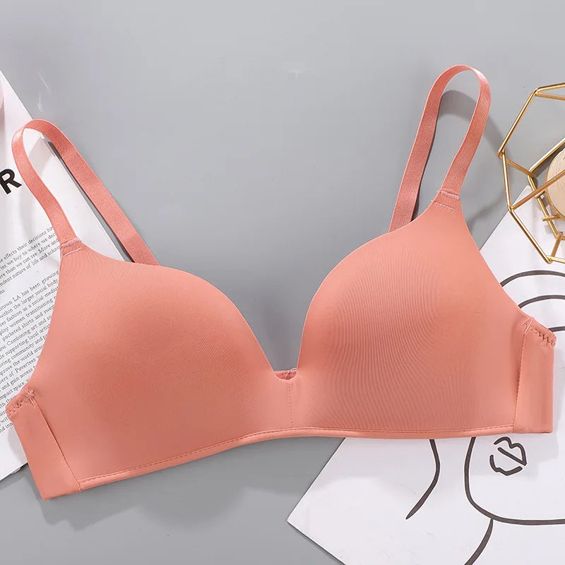 Women Seamless Bra Sexy No Wire Push up Underwear Girls Students Breathable Thin 12 Colors Bras